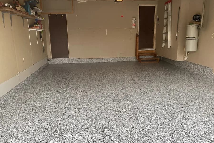Granite blend · three-car bay